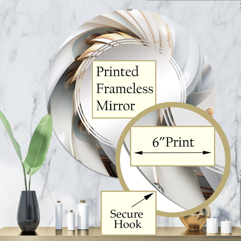 Miroir rond rond, miroir décoratif moderne - Isi, 32 po x 32 po