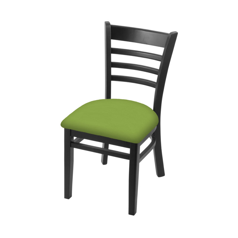 18'' H Upholstered Beech Side Chair, Black, Canter Kiwi Green