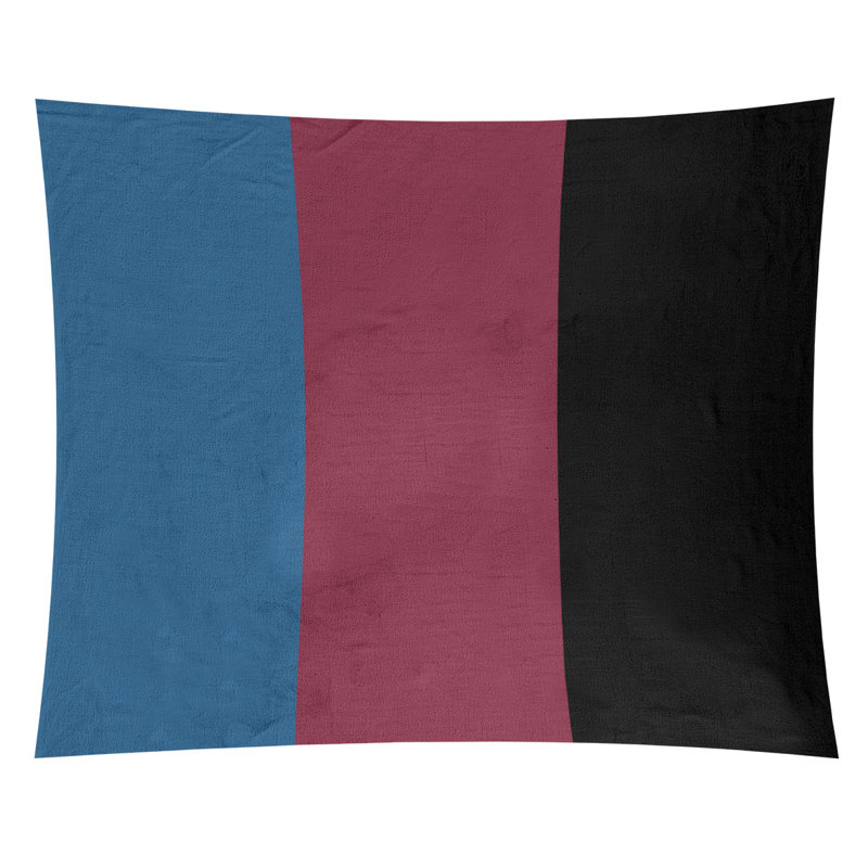 Tapisserie de polyester Colorado, H 68 po x l 80 po, Bleu / bourgogne / noir