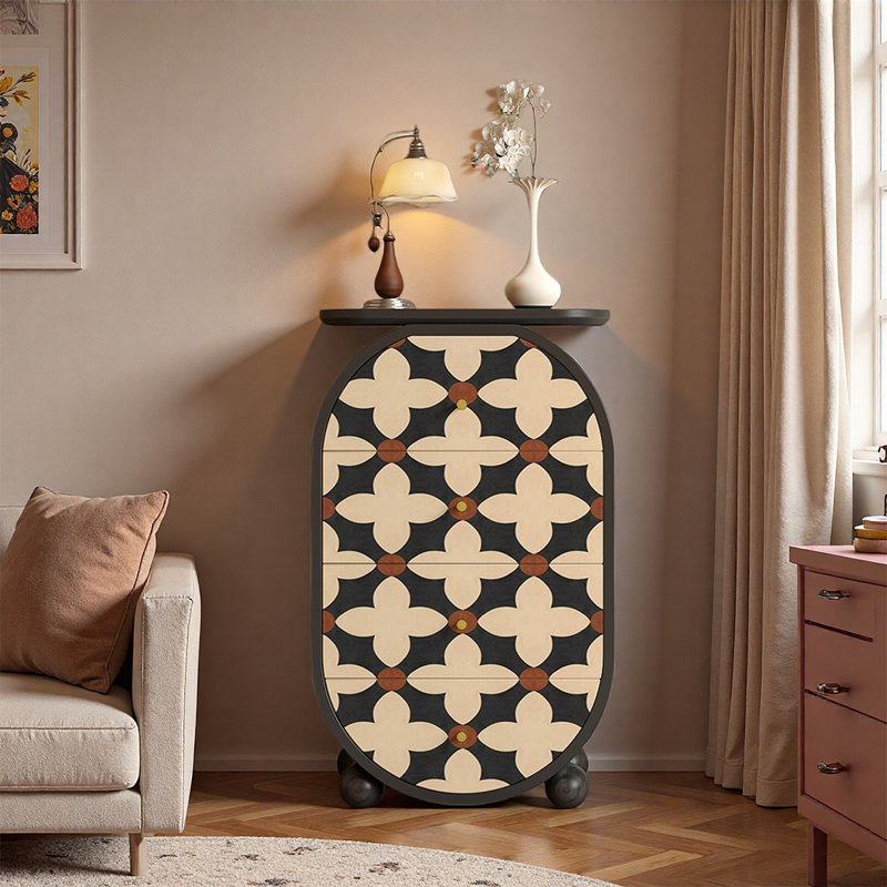 Armoire ovale à cadre en pin