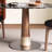 Black&Walnut Round Marble Dining table-1358740907