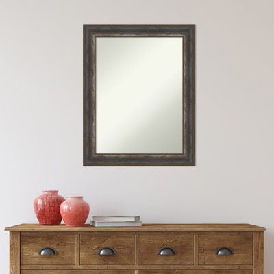 Alta Rustic Char Bathroom Vanity Non-Beveled Wall Mirror