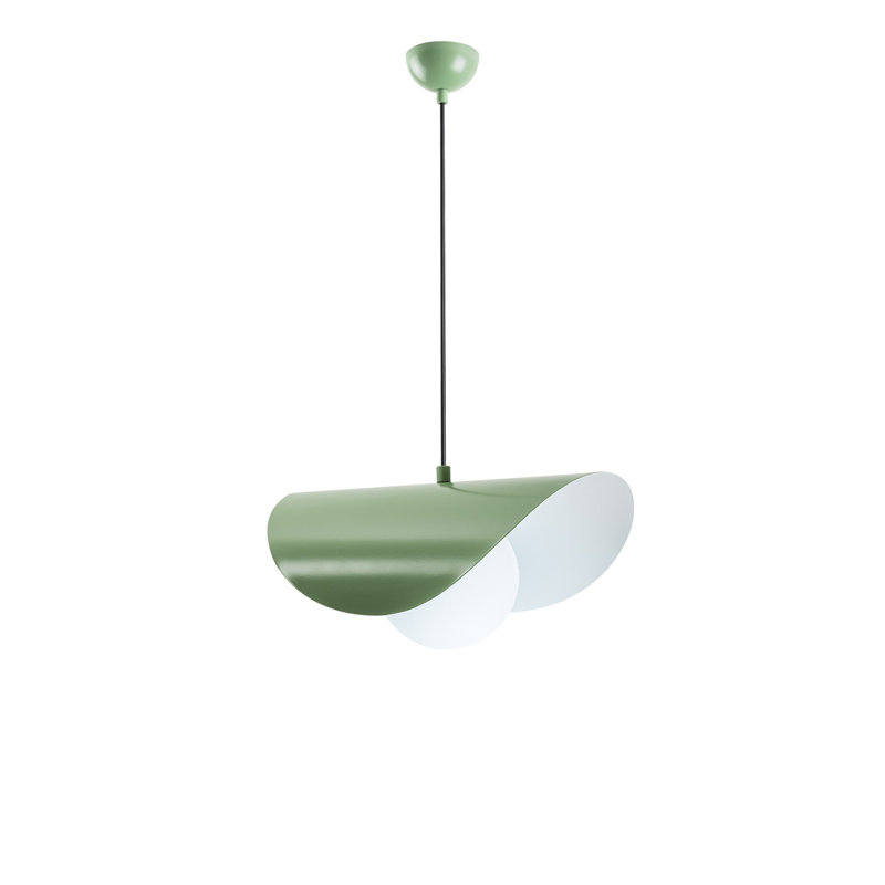 Lustre élégant en forme de menthe, hauteur réglable de 9,8 à 44,1 pouces | Corps en métal robuste, plaque de base de diamètre de 4 po x 2,8 po | 1 x douille E27 (40 W maximum, ampoule non incluse) | Parfait pour l'éclairage du salon, de la salle à manger et du vestibule