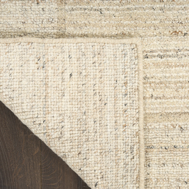 Calvin Klein CK082 Ridge 5'3" x 7'3" Beige Ivory Farmhouse Indoor Rug, Beige, Rectangle 5'3" x 7'3"