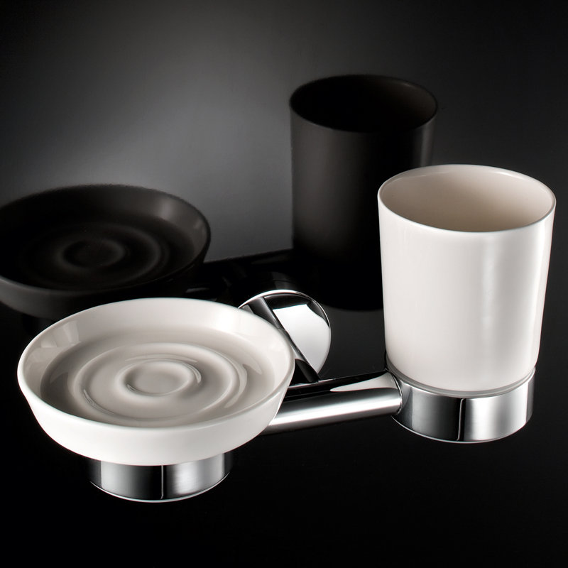 Napie Bathroom Accessory Set, White Ceramic