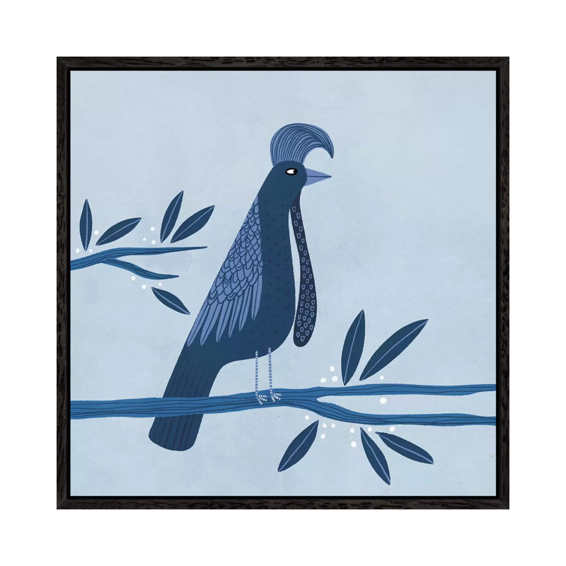 Umbrellabird by Nic Squirrell - Print on Canvas, Black Framed, 45.72 cm H x 45.72 cm W