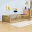 Lit plateforme simple en bois avec garde-corps-17497382