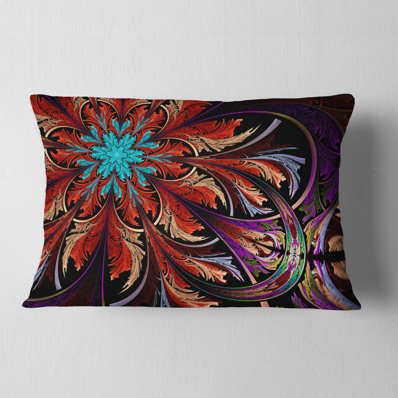 Coussin lombaire à fleur fractale floral