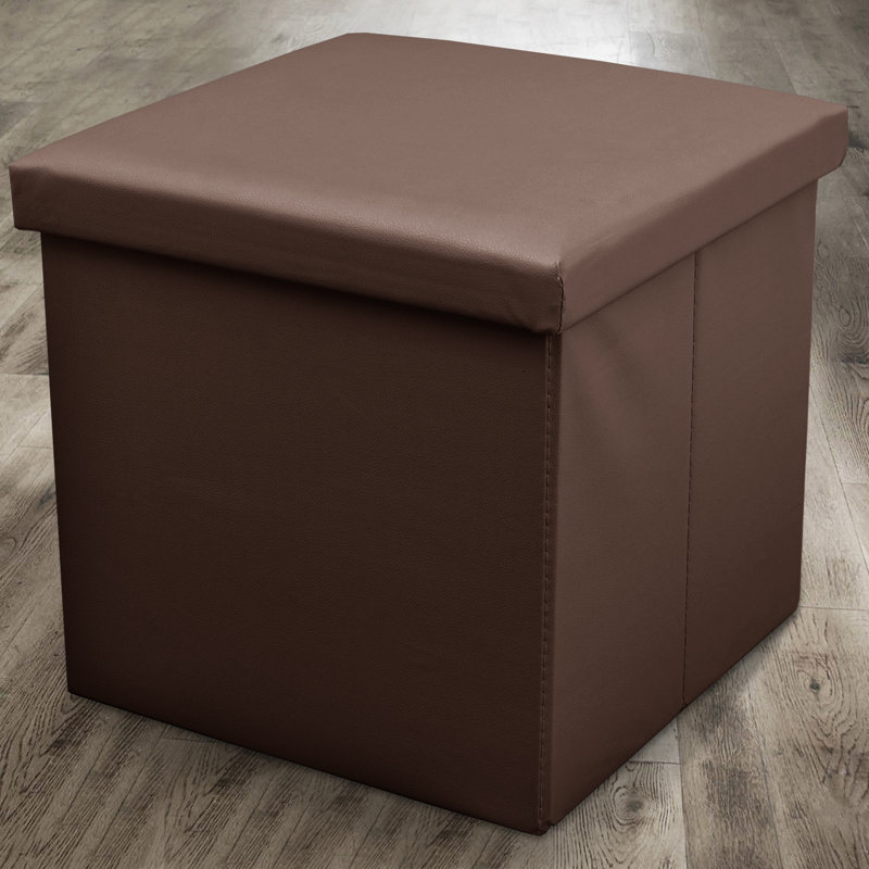 38 FOLDABLE LARGE STORAGE BOX, 38cm H x 40cm W x 6cm D, Brown