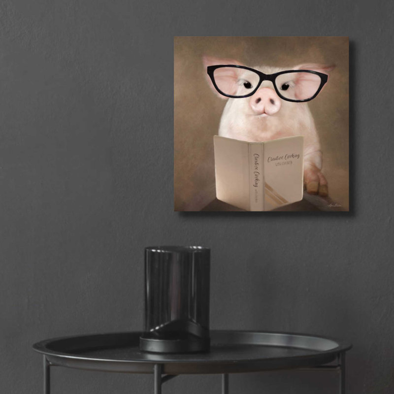 Creative Creative Pig par Lori Deiter - peinture sans cadre, H 12 po x l 12 po x P 0,13 po