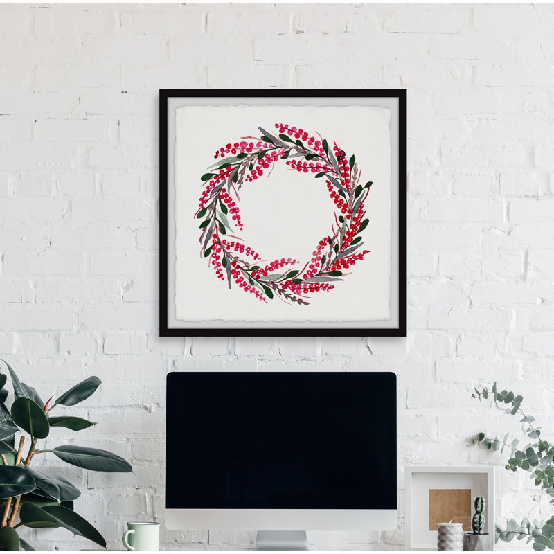 Wreathe Of Love III - Single Picture Frame Painting, 81cm H x 81cm W x 3.81cm D