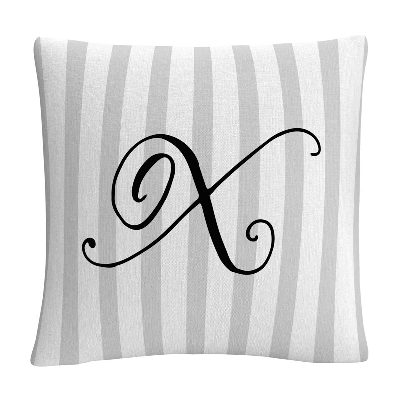 ABC Striped Throw Pillow, X