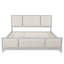 Structure de lit avec tête de lit tapissier en bois massif et tissu beige, sans sommier tapissier, style campagne moderne-133238210