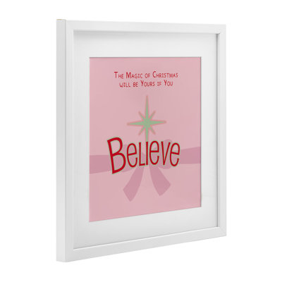 «Magic of Christmas Believe», reproduction sous verre encadrée, design par Lauren Rader