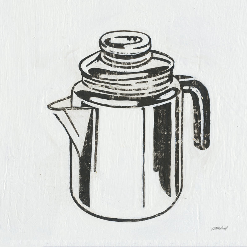 Retro Coffee Pot by Kathrine Lovell - Wrapped Canvas Print, 76cm H x 76cm W