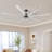 96"  Ceiling Fan With Light And Remote Control, 6-Speed Noiseless Reversible Dc Motor, 8 Durable Aluminum Double-Layer Blades Large Ceiling Fan