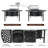 Outdoor Fire Pit Table With Grill & Side Shelf - 3-in-1 Fire Pit For W.armth, Bbq & Dining - Heavy-duty Metal Fire Pit For Patio, Backyard, Garden Gatherings