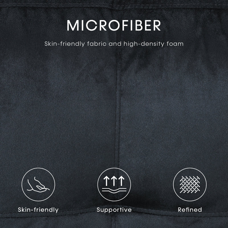 Microfiber Upholstered Storage Bench, Midnight Blue