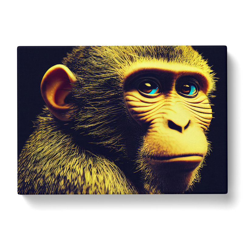 Monkey Portrait - Wrapped Canvas, 35cm H x 50cm W x 3cm D