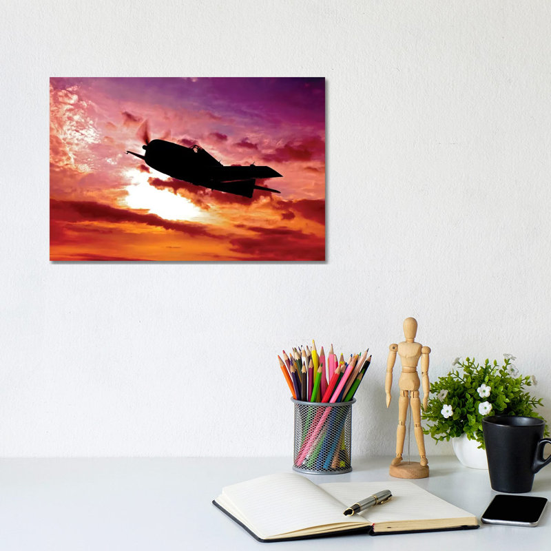 A Grumman F6F Hellcat Fighter Plane In Flight I by Scott Germain - Wrapped Canvas Print, 20.32 cm H x 30.48 cm W