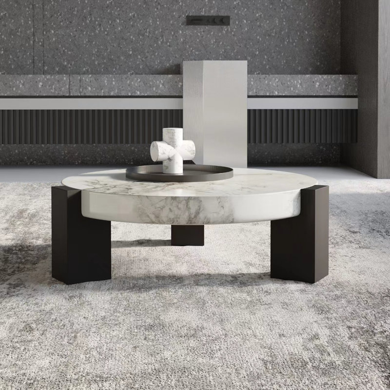 Table basse Kelijah, Gris / blanc / brun