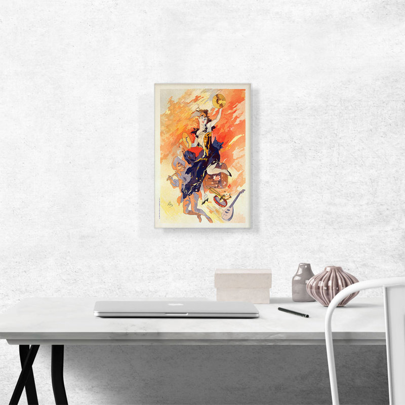 La musique par Jules Cheret - Reproduction de publicité sur toile tendue, H 18 po x l 12 po x P 1,5 po