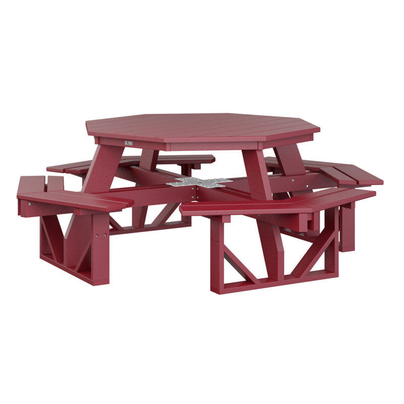 Table de pique-nique octogonale Berlin Gardens, Rouge écarlate