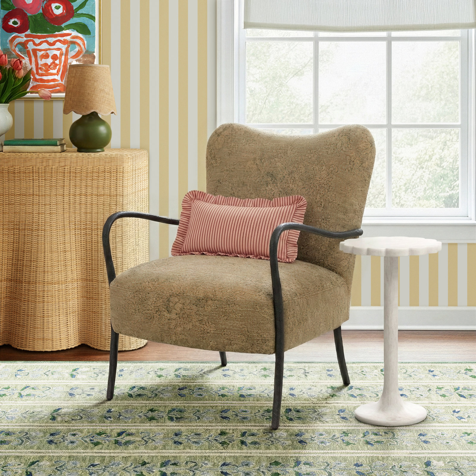 Tarah Upholstered Armchair, Fallingbrook Cafe