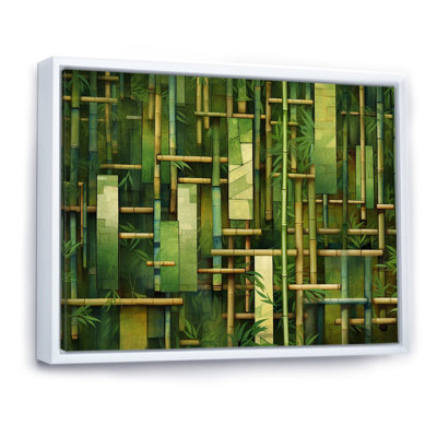 «Whispering Bamboo», motifs géométriques sur toile