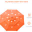 Parasol de patio orange 9 pi. 3 avec des caractéristiques pratiques. Ouverture de la manivelle et réglage de l'inclinaison. Convient à une terrasse, une cour ou une pelouse. 3 ventilés. Matériaux. 13,3 lb 7,85 po Hauteur du produit Grand parasol d'extérieur