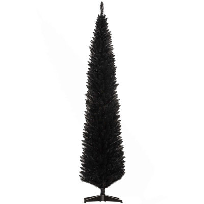 8FT Artificial Slim Pencil Christmas Tree With 618 Realistic Branch Tips & Plastic Stand