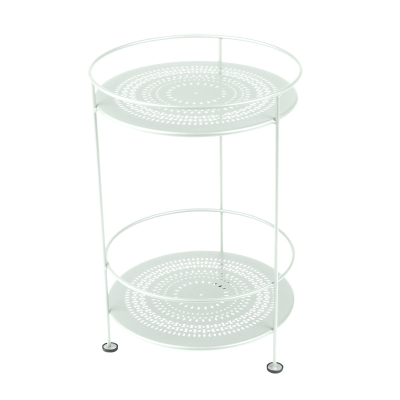 Guinguette Round Outdoor Side Table , 16'' in. W 16'' in. D, Ice Mint