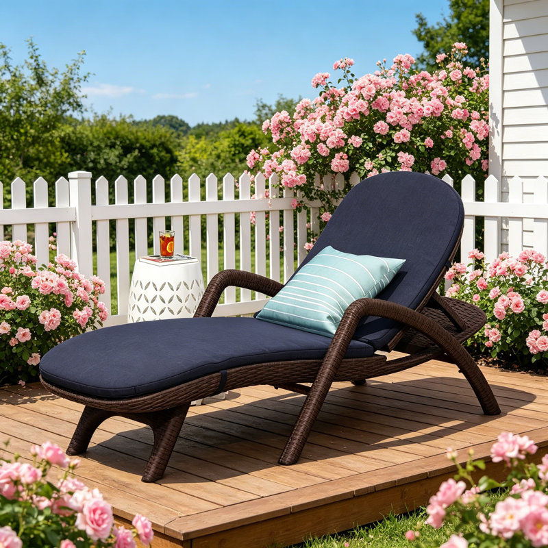 MIKAEL CHAISE LOUNGE WITH CUSHION, Navy