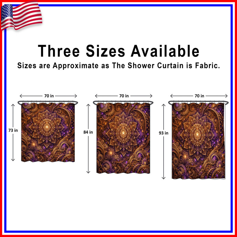 Rideaux de douche complexes Intricate Amke, 70in W x 84in H