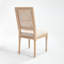 Chaises de salle à manger rembourrées beiges de style français de 2 personnes, avec dossier carré naturel, structure en bois massif et détails sculptés pour une apparence élégante 2 Tissu en lin de coton démontable, structure en bois