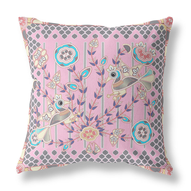 Coussin 18 po x 18 po, Rose / bleu