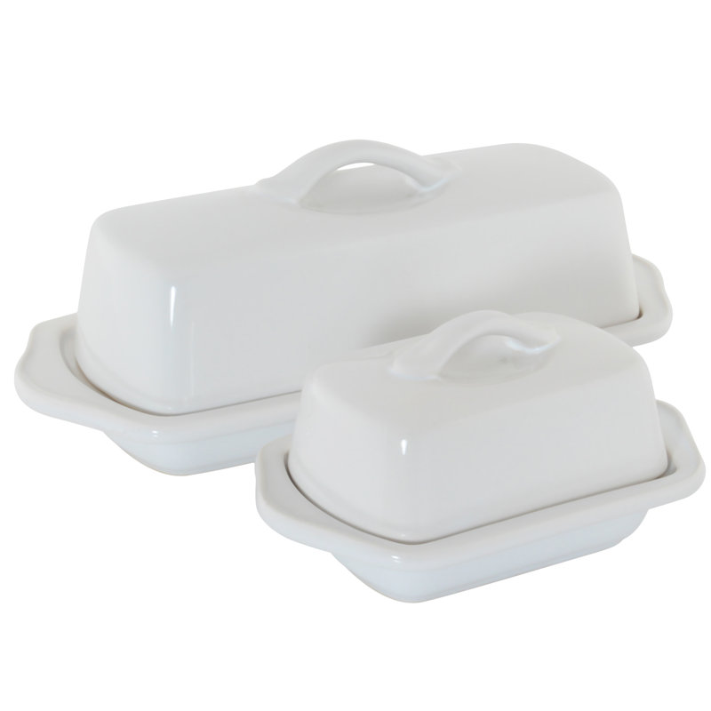 Ensemble de beurrier 2 pièces Biaver, Blanc