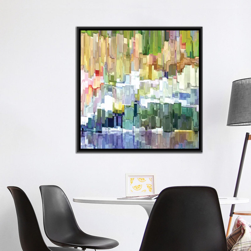 «Glacier Bay III» par James Burghardt - reproduction, H 37 po x l 37 po x P 1,5 po, Toile avec cadre noir