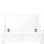 Lit plateforme double blanc avec coiffeuse et tablettes, 2 tiroirs de bureau pour le rangement des cosmétiques Blanc, lit, 6 tiroirs, table, différents motifs de décoration-1312612971