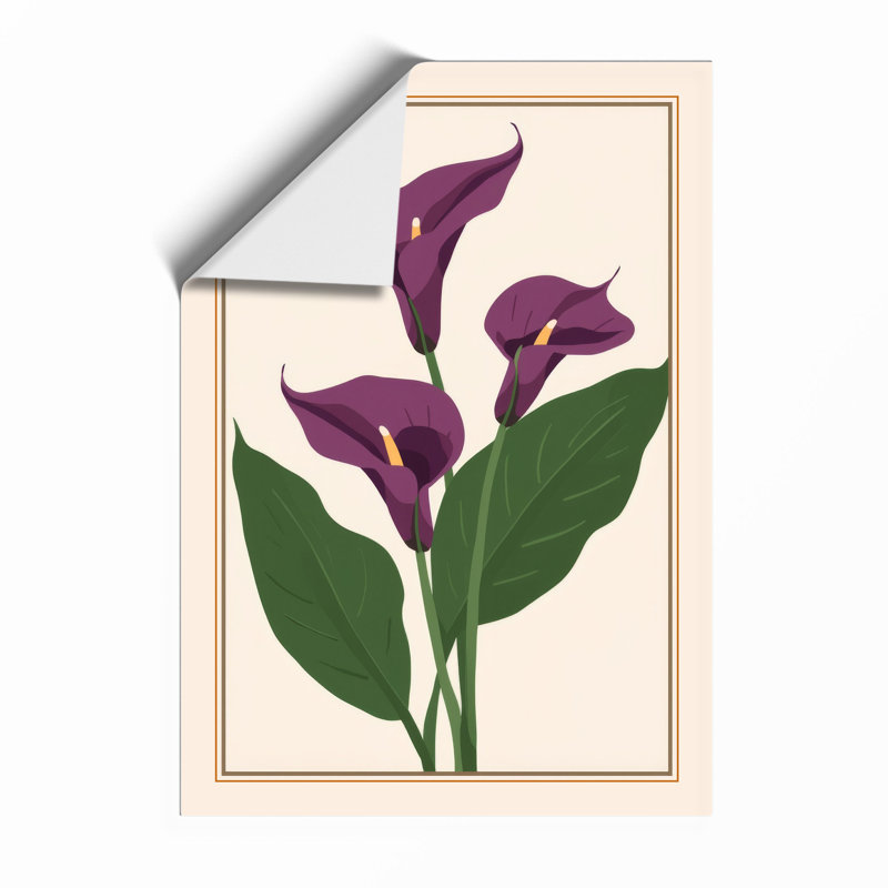 Purple Calla Lilies Botanical - Print, Unframed, A1 - 84.1 x 59.4 cm