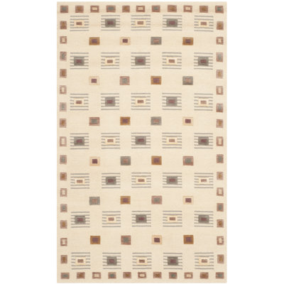 Tibetan Hand Knotted Wool Pile Geometric Rug