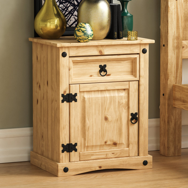Harold 48cm W Solid Wood Bedside Table