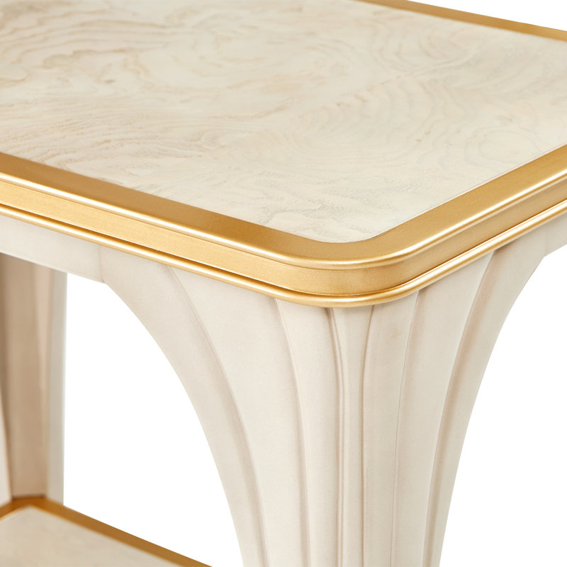 La Terrazza End Table, Silver Mist/Champagne