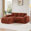 Canapé en L sans os, tissu de velours doux, conception capitonnée, éponge haute densité 32D, aucun assemblage requis, conception ergonomique, conception antidérapante inférieure, repose-pieds mobile pour les chambres à coucher-511295259