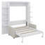 Armoire lit escamotable en bois avec tablettes de rangement et canapé-1538049893