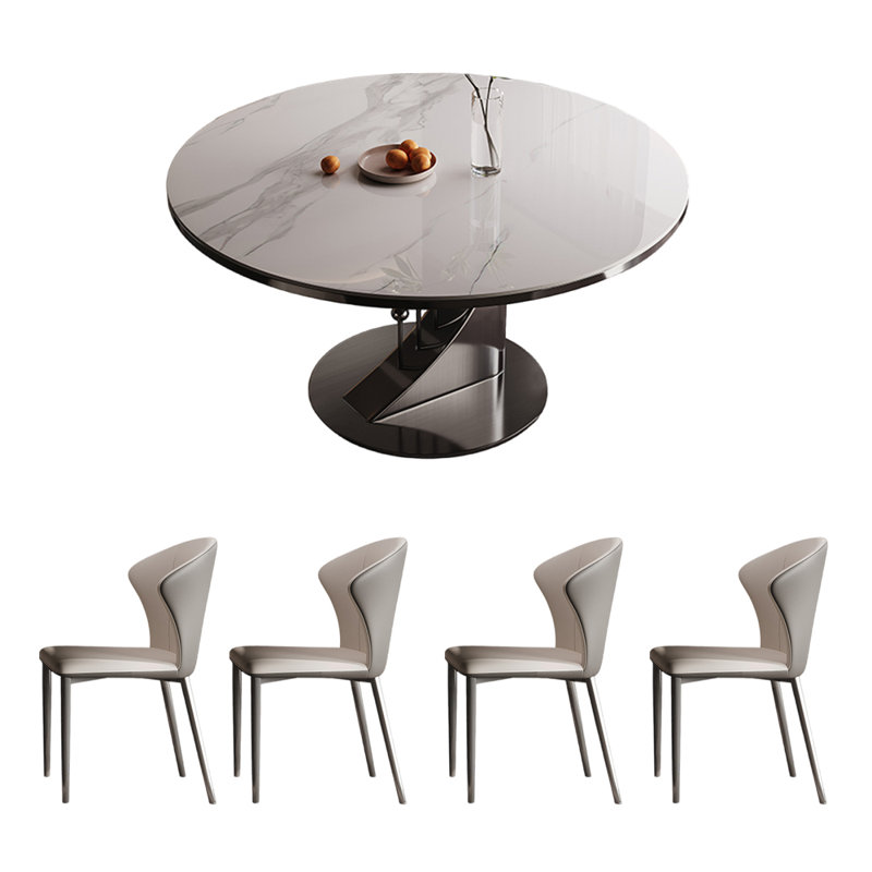 Ensembles de table de salle à manger légers et luxueux, H 29,5 po x L 47,2 po x l 47,2 po, Blanc