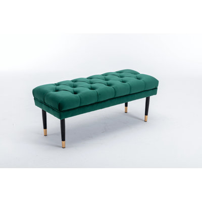 Modern Velvet Button Upholstered Ottoman -  Everly Quinn, 20C4503085FD49EB89B804B8B9666ED6