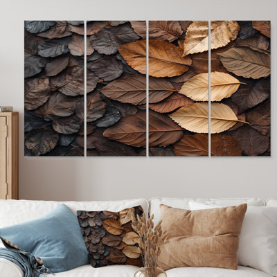 Espresso feuilles veines de la nature II - feuilles - art mural traditionnel pour le salon