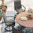 6 Peroson Round Patio Dining Set With 360° Swivel PVC-coated polyester Chairs-972657710