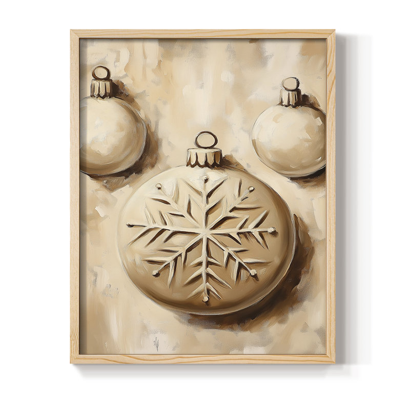 Art des Fêtes de Noël - Série 2 - CDXV, reproduction encadrée - bois massif, H 15 po x l 12 po, Naturel